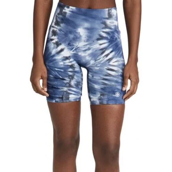 Tory Sport Pants - TORY BURCH Tory Sport High-Rise Seamless Tie Dye Spandex Biker Shorts Size L